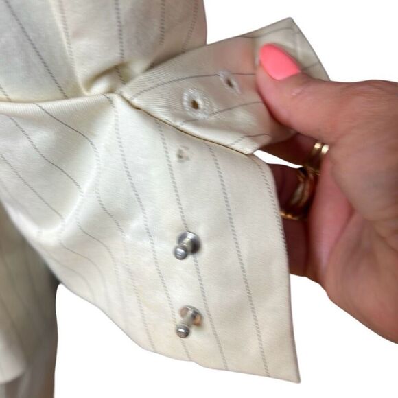 Vintage Jean Paul Gaultier Femme Ivory Pinstripe Suit Set Blazer & Pants (304) - Picture 9 of 16